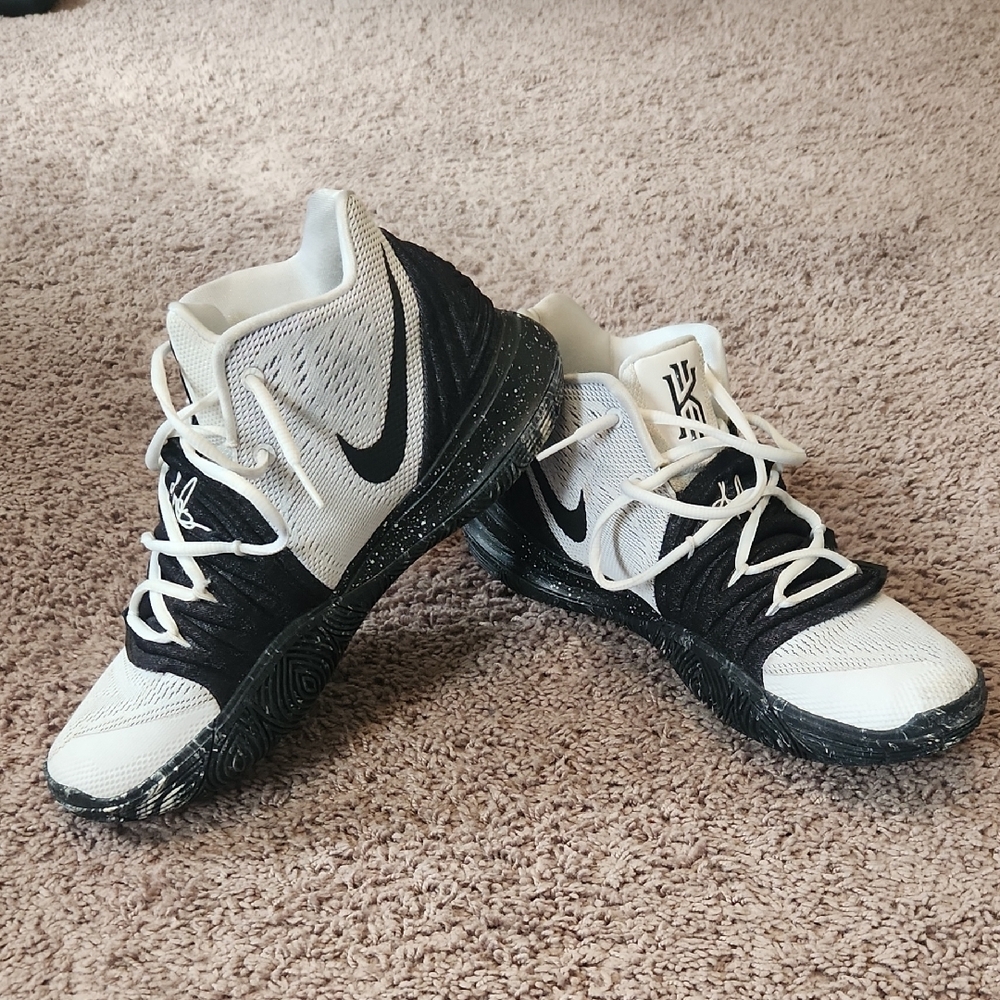Nike Black and White Kyrie Shoes